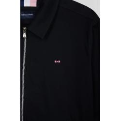 Blouson zippé déperlent en coton stretch marine
