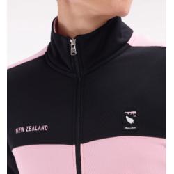 Sweatshirt New Zealand en molleton coton noir et rose coupe décontractée