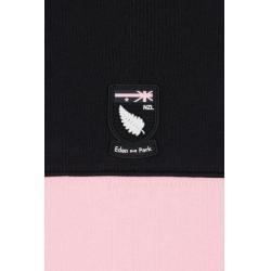 Sweatshirt New Zealand en molleton coton noir et rose coupe décontractée