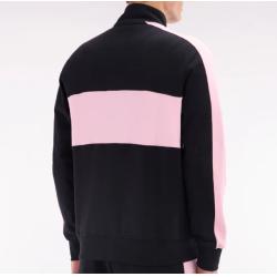 Sweatshirt New Zealand en molleton coton noir et rose coupe décontractée