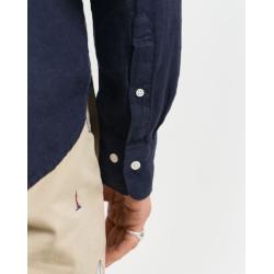 Chemise coupe regular en lin teint en pièce