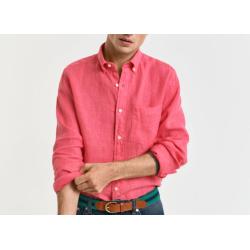 Chemise coupe regular en lin teint en pièce