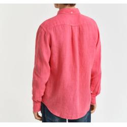 Chemise coupe regular en lin teint en pièce