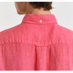 Chemise coupe regular en lin teint en pièce