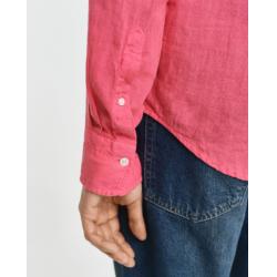 Chemise coupe regular en lin teint en pièce
