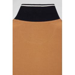 EDEN PARK - Polo manches courtes en coton stretch col jacquard coupe Slim