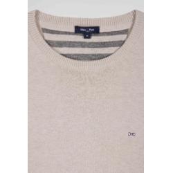 EDEN PARK - Pull col rond en laine et coton coupe Regular