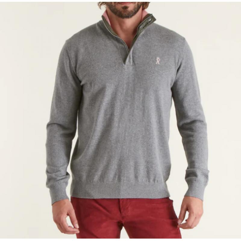 VICOMTE A. - Pull col montant demi zip