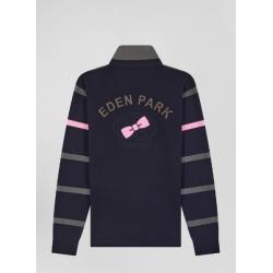 EDEN PARK - Maillot manches longues en coton cerclé broderie dos coupe Regular