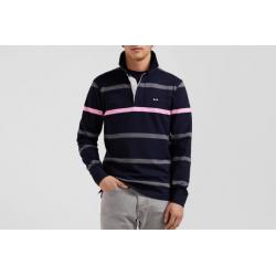 EDEN PARK - Maillot manches longues en coton cerclé broderie dos coupe Regular