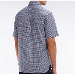 Chemise à manches courtes vichy en coton coupe droite