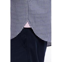 Chemise à manches courtes vichy en coton coupe droite