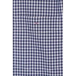 Chemise à manches courtes vichy en coton coupe droite