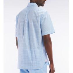 Chemise à manches courtes vichy en coton coupe droite