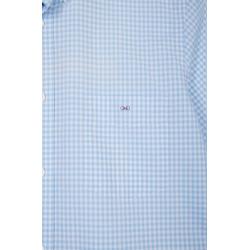 Chemise à manches courtes vichy en coton coupe droite