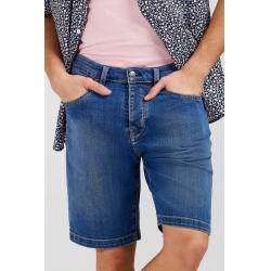 EDEN PARK - Bermuda bleu foncé en jean effet délavé