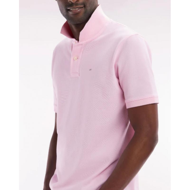 Polo à manches courtes uni en coton Pima coupe droite