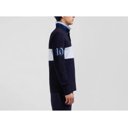 EDEN PARK - Polo manches longues en piqué coton broderie 10 manche coupe Regular