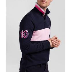 EDEN PARK - Polo manches longues en piqué coton broderie 10 manche coupe Regular