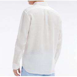 Chemise en lin unie coupe droite