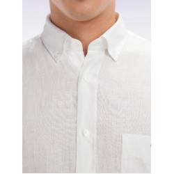 Chemise en lin unie coupe droite