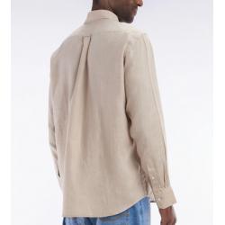 Chemise en lin unie coupe droite