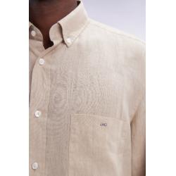Chemise en lin unie coupe droite