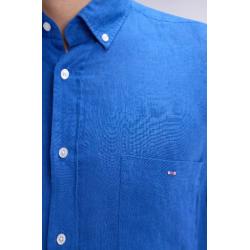 Chemise en lin unie coupe droite
