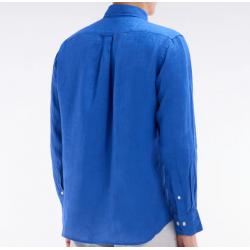 Chemise en lin unie coupe droite