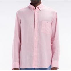 Chemise en lin unie coupe droite