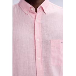 Chemise en lin unie coupe droite