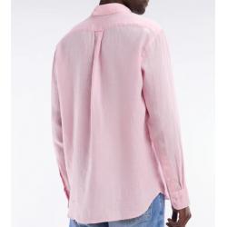Chemise en lin unie coupe droite