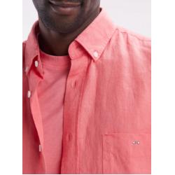 Chemise en lin unie coupe droite