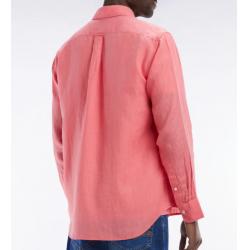 Chemise en lin unie coupe droite