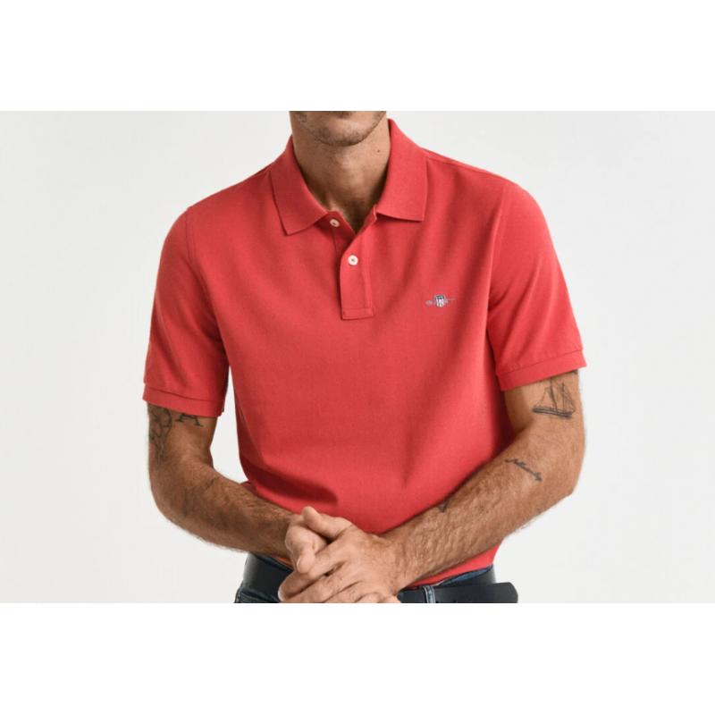 Polo regular fit en coton piqué Shield