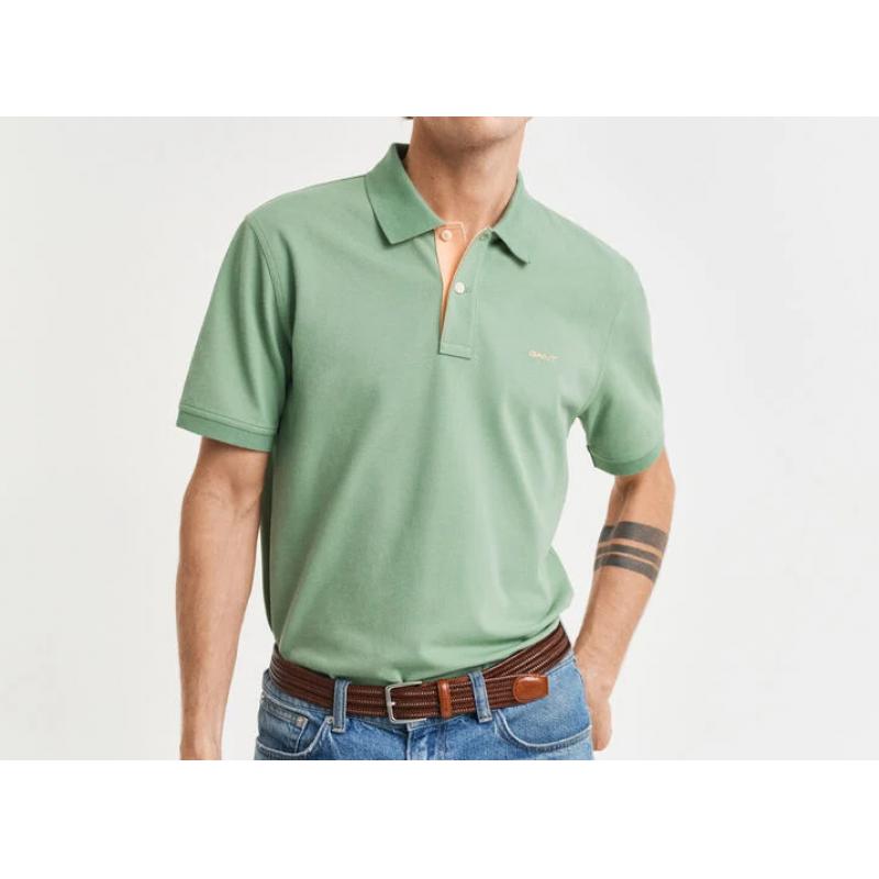 Polo en coton piqué contrastant