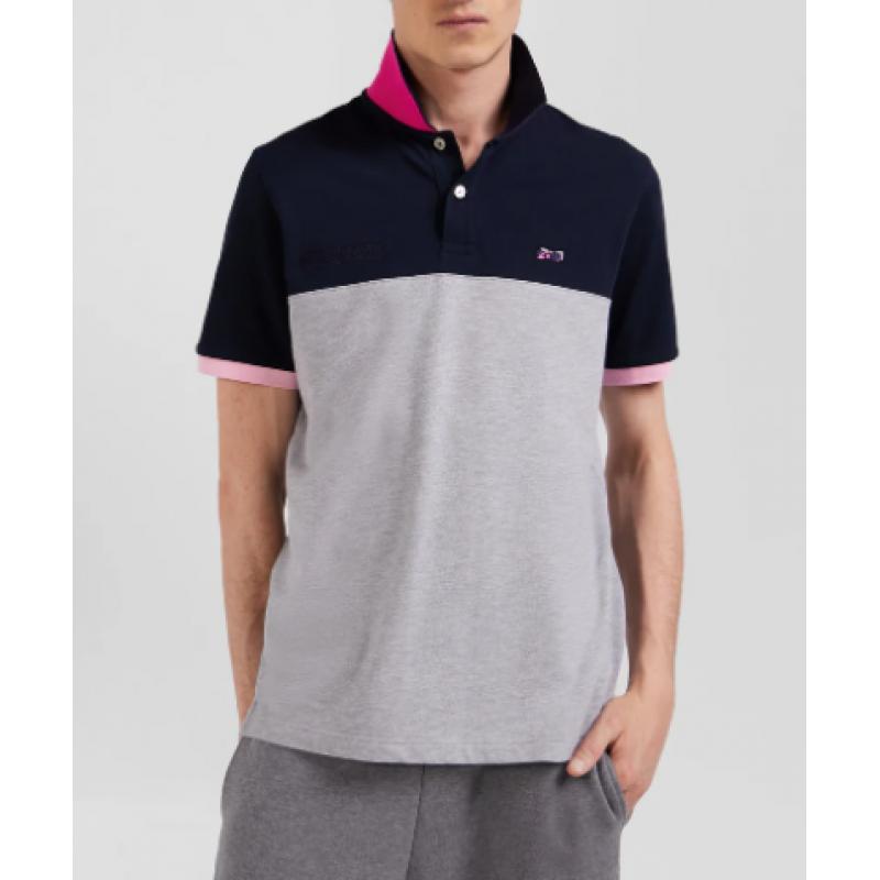EDEN PARK - Polo manches courtes en piqué coton détails contrastés broderie noeud papillon coupe Regular