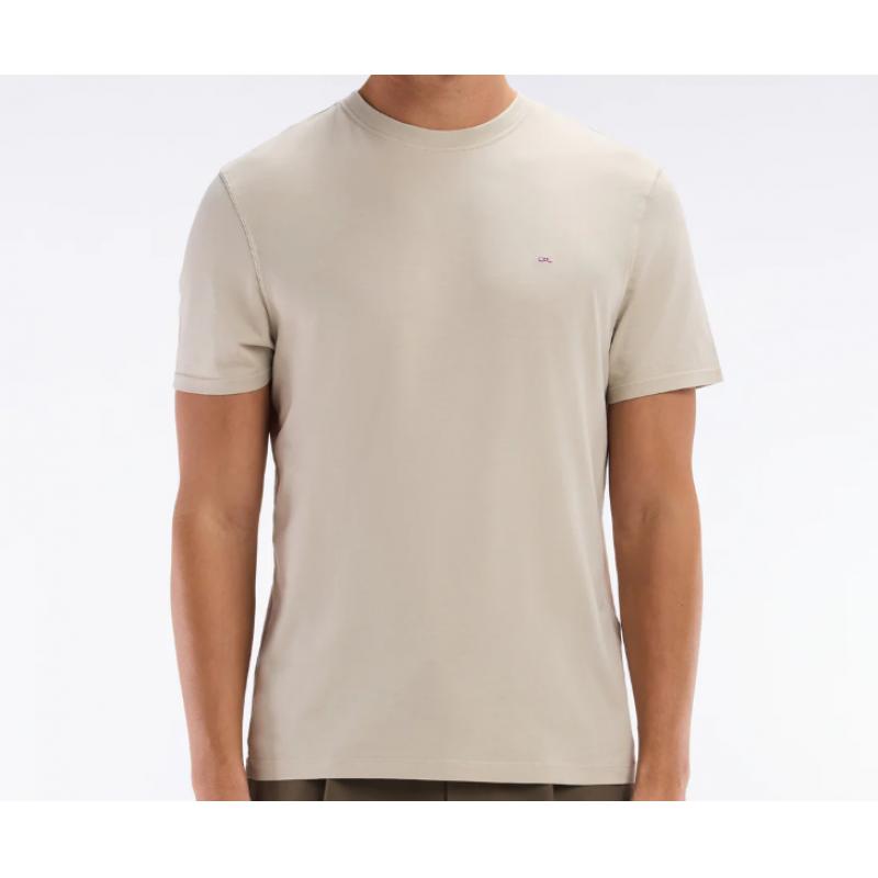 T-shirt uni en lyocell et coton coupe droite