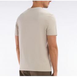 T-shirt uni en lyocell et coton coupe droite