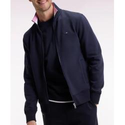 Sweatshirt zippé en coton marine broderie 10 coupe droite