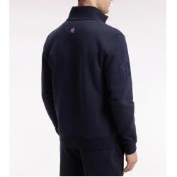 Sweatshirt zippé en coton marine broderie 10 coupe droite