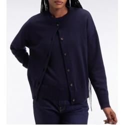 Cardigan en laine et coton coupe Relaxed