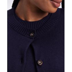 Cardigan en laine et coton coupe Relaxed
