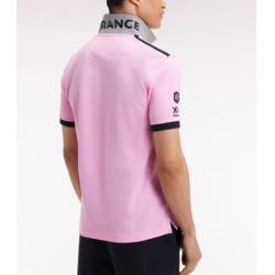 Polo XV de France manches courtes en coton rose coupe droite
