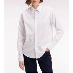 Chemise en popeline de coton blanc coupe slim
