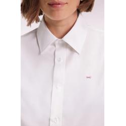 Chemise en popeline de coton blanc coupe slim