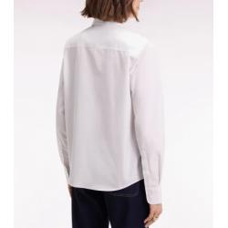 Chemise en popeline de coton blanc coupe slim