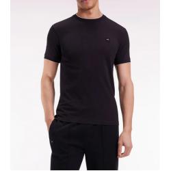 T-shirt à manches courtes en coton stretch noir coupe ajustée
