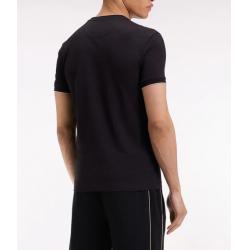T-shirt à manches courtes en coton stretch noir coupe ajustée
