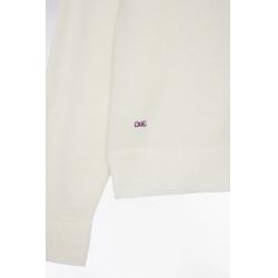 Pull à col rond en laine mérinos écru